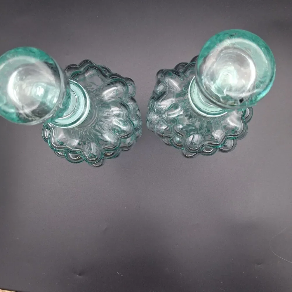 Pair of Mod Dep Vintage Italy 500ml Liquor Decanter Glass Bottle Grape